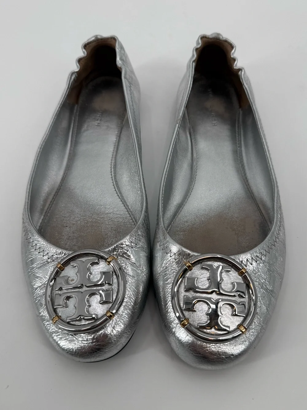Tory Burch Minnie Travel Metallic Ballet Flats 6.5